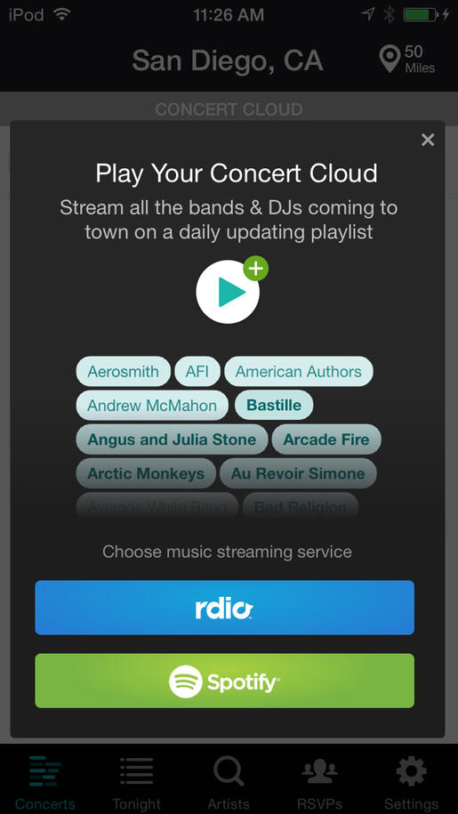 Bandsintown iPhone App - Play Cloud